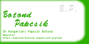 botond papcsik business card